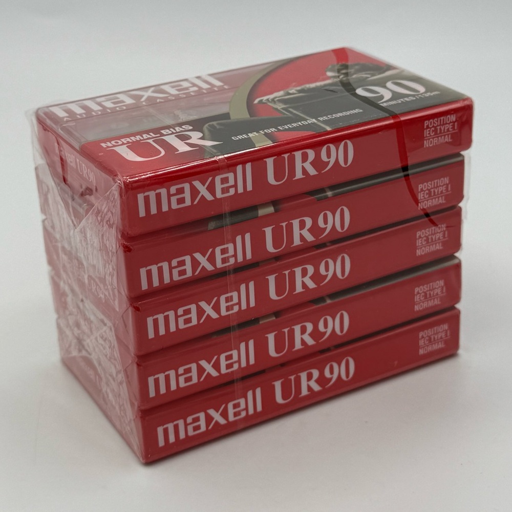Maxell‎ Audio Cassette Normal Bias UR-90 90 Minute 5 Pack NEW NIP